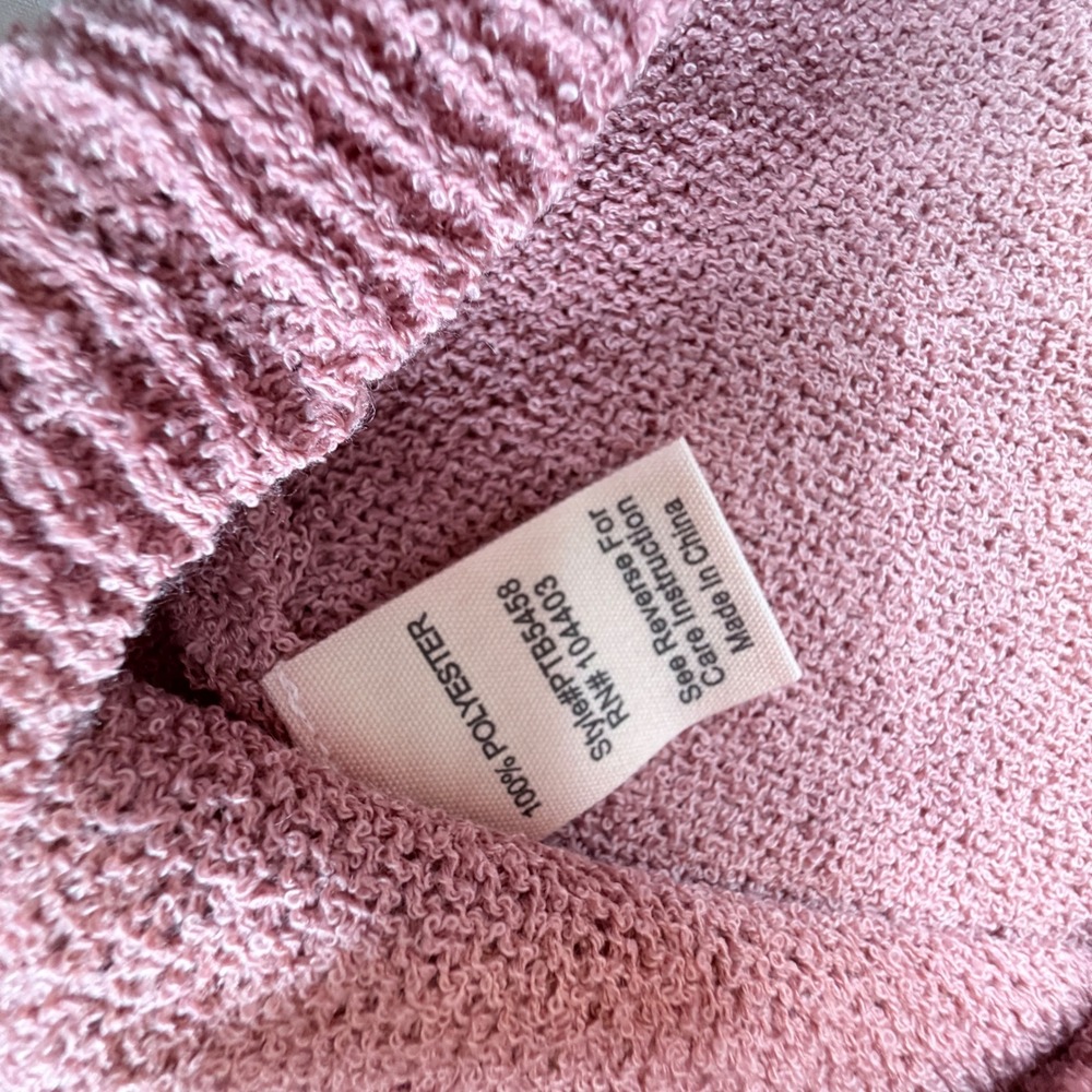 Perch by Blu Pepper Pink Textured Knit Button Back Top 1XL - Picture 4 of 8